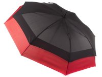 Pierre Cardin Long AC Allongé schwarz-roter robuster Regenschirm mit vergrößertem Dach