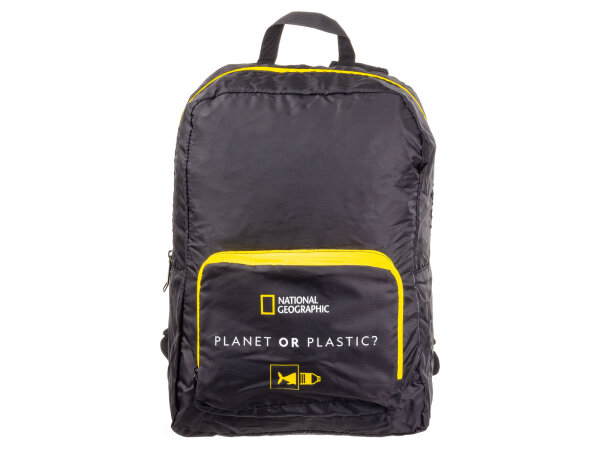 National Geographic Faltbarer Rucksack, RPET, schwarz - N14403-06