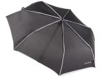 Pierre Cardin Regenschirm Taschenschirm mit Vollautomatik schwarz mit weißen Akzenten und Knopfverschluss