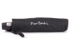 Pierre Cardin Regenschirm Taschenschirm mit Vollautomatik schwarz mit weißen Akzenten und Knopfverschluss