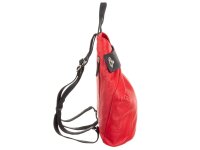 Prato Shahid Cityrucksack Rindleder black-dark red