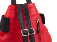 Prato Shahid Cityrucksack Rindleder black-dark red