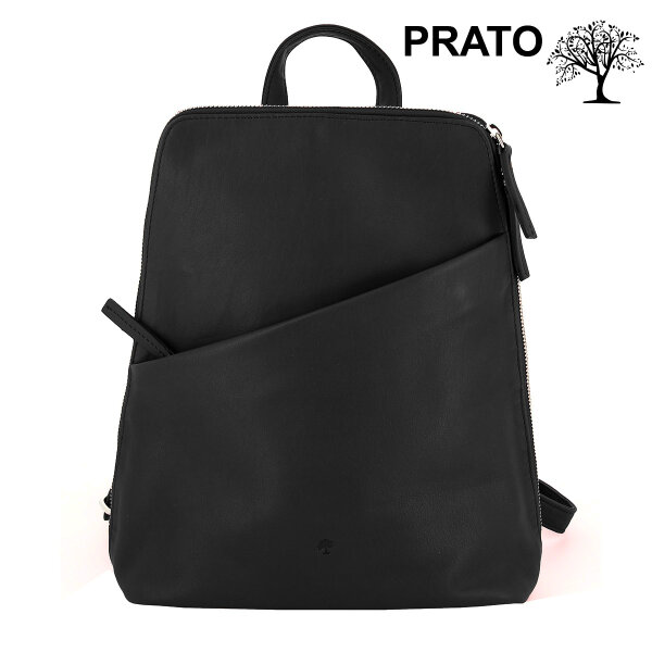 Prato LM Shahid AL8 geprägtes Rindleder Cityrucksack black