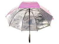 Happy Rain Long AC Domeshape Langschirm, silber-pink gestreift