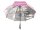 Happy Rain Long AC Domeshape Langschirm, silber-pink gestreift