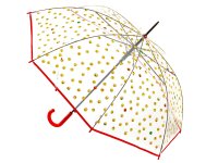 Happy Rain Long AC Regenschirm transparent mit Emojis