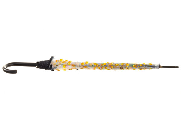 Happy Rain Long AC Regenschirm transparent mit Emojis clear-sz