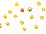 Happy Rain Long AC Regenschirm transparent mit Emojis clear-sz