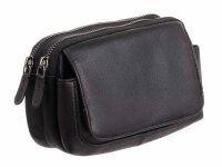 JS Geldbörse aus Leder mit Gürtelschlaufe und Karabiner