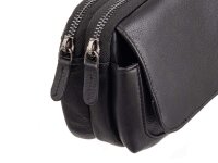 JS Geldbörse aus Leder mit Gürtelschlaufe und Karabiner