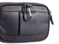 JS Geldbörse aus Leder mit Gürtelschlaufe und Karabiner