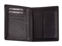 JS 8 Karten Brieftasche, Kombibörse aus Leder schwarz