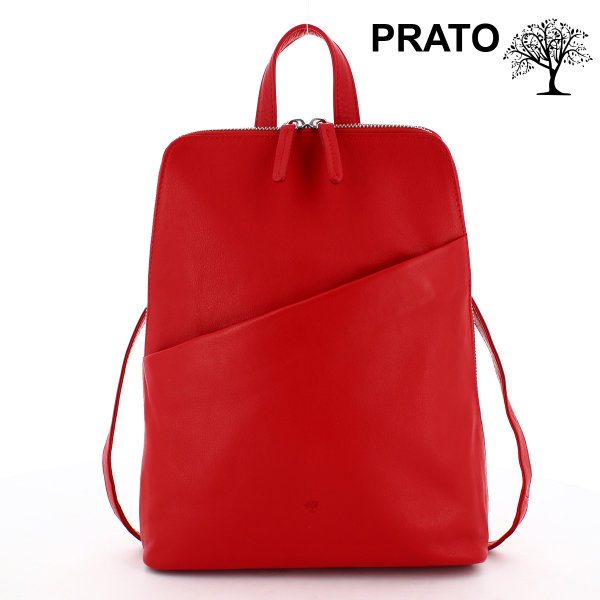 Prato LM Shahid AL8 geprägtes Rindleder Cityrucksack rot