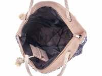 JSI Freizeittasche Strandtasche mit PaillettenWechsel-Motiv Einhorn schwarz