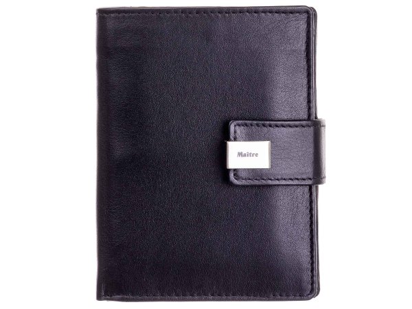 Maitre Geldbörse Portemonnaie Münzbörse Riegelbörse Ilena Damen 9,5 cm x 12,5 cm x 2,5 cm Schwarz