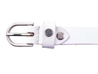 Prato Gürtel G02 ovale Schnalle S weiss 85 cm