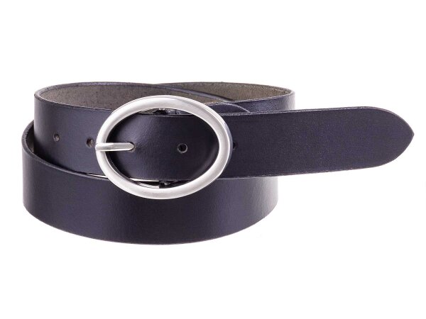 Prato Gürtel G05 mit Runder Schnalle shiny black 90 cm