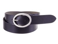 Prato Gürtel G05 mit Runder Schnalle shiny black 90 cm
