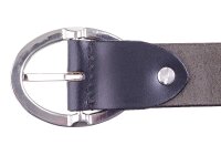 Prato Gürtel G05 mit Runder Schnalle shiny black 90 cm