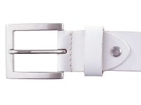Prato Gürtel G28 Leder Gürtel weiss 90 cm