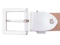Prato Gürtel G28 Leder Gürtel weiss 100 cm