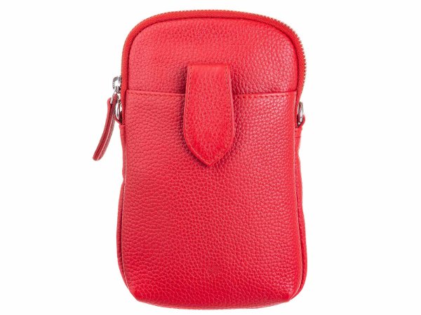 Prato LM J07 Asif Rindleder glatt Handy Umhängetasche rot