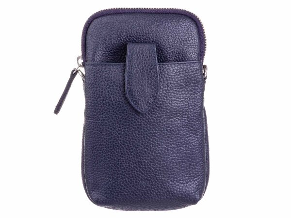 Prato LM J07 Asif Rindleder glatt Handy Umhängetasche dblau