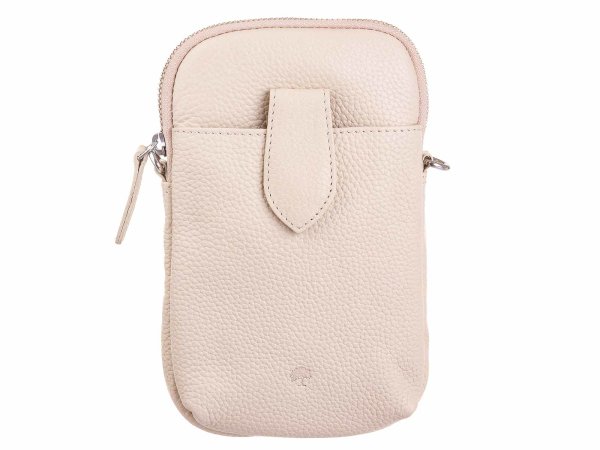 Prato LM J07 Asif Rindleder glatt Handy Umhängetasche beige