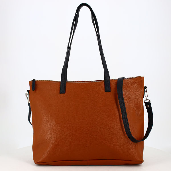Prato LM K02 Asif Rindleder geprägt Shopper cognac/dblau