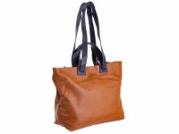 Prato LM K03 Asif Rindleder geprägt Shopper cognac/dblau