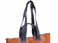 Prato LM K03 Asif Rindleder geprägt Shopper cognac/dblau