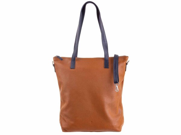 Prato LM K01 Asif Rindleder geprägt Shopper cognac/dblau