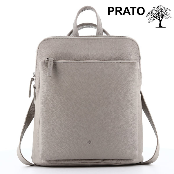 Prato LM  AL12 Asif Rindleder geprägt Cityrucksack light grey