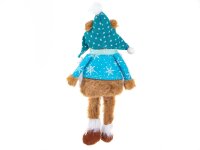 Boltze Teddy Bär Kantenhocker mit Mütze, Weste und Schal