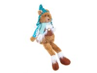 Boltze Teddy Bär Kantenhocker mit Mütze, Weste und Schal Schal