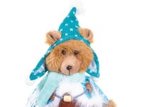 Boltze Teddy Bär Kantenhocker mit Mütze, Weste und Schal Schal