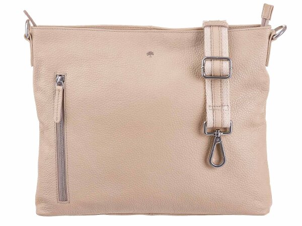 Prato LM Shahid J08-P geprägtes Rindleder Umhängetasche beige