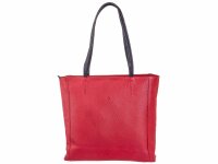 Prato LM Shahid K34-P geprägtes Rindleder Shopper rot/sw