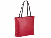 Prato LM Shahid K34-P geprägtes Rindleder Shopper rot/sw