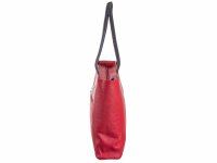Prato LM Shahid K34-P geprägtes Rindleder Shopper rot/sw