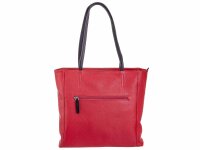 Prato LM Shahid K34-P geprägtes Rindleder Shopper rot/sw