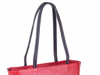 Prato LM Shahid K34-P geprägtes Rindleder Shopper rot/sw