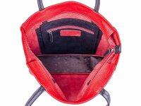 Prato LM Shahid K34-P geprägtes Rindleder Shopper rot/sw