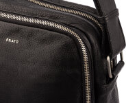 Prato LM Shahid J42-N glattes Rindleder Umhängetasche Herren schwarz