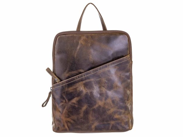 BAXX´S Leder Damen Rucksack Daypack S43 olive