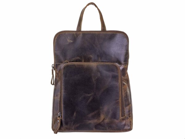 BAXX´S Leder Damen Lederrucksack Daypack S44 olive