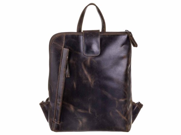BAXX´S Leder Damen Freizeitrucksack Cityrucksack S47 olive
