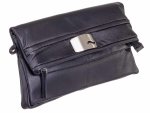 BAXX´S Leder Damen Schultertasche Abendtasche mit Magnetverschlüssen 267517 schwarz