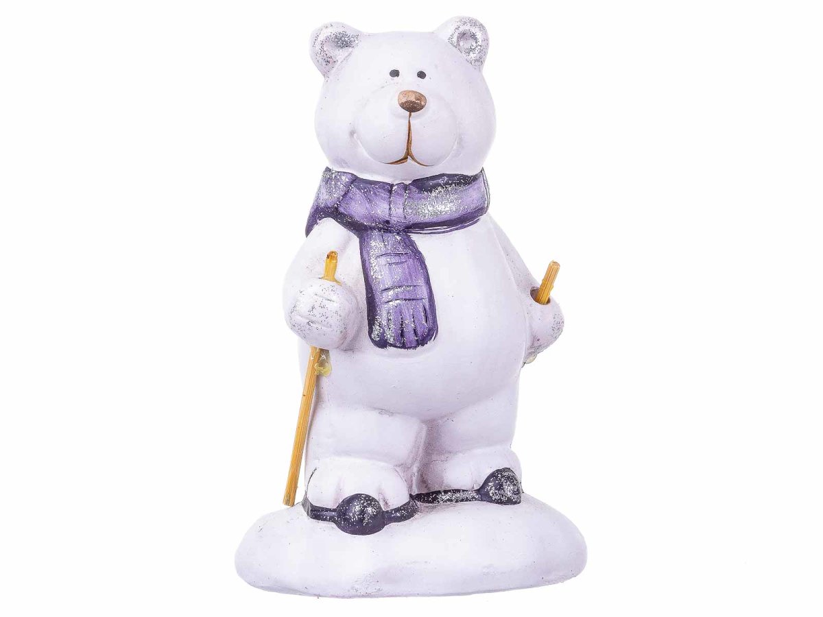 Cepewa Lustiger Eisbär auf Ski Deko-Figur ca.16 cm