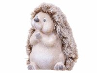 Cepewa Keramik Igel mit Fell Dekofigur ca. 19 cm Faust